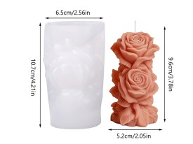 Molde silicona columna rosas 